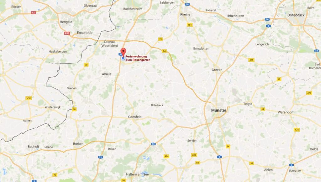 Karte zur Anreise Ferienwohnung Zum Rosengarten